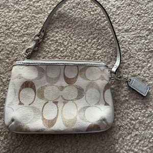 Coach mini wristlet with handle